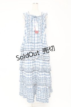 画像1: PINK HOUSE / ギンガムチェックロングワンピース F 青 Y-25-12-20-066-LO-OP-SZ-ZY