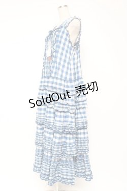 画像2: PINK HOUSE / ギンガムチェックロングワンピース F 青 Y-25-12-20-066-LO-OP-SZ-ZY