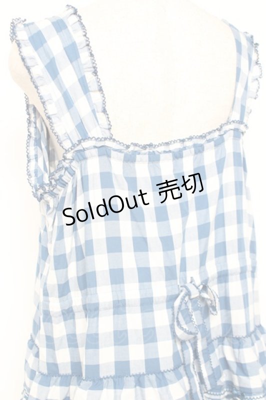 画像4: PINK HOUSE / ギンガムチェックロングワンピース F 青 Y-25-12-20-066-LO-OP-SZ-ZY (4)