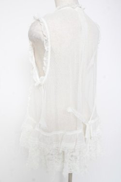 画像4: PINK HOUSE / ドットチュールレースベスト F 白 Y-25-12-20-007-LO-BL-SZ-ZY