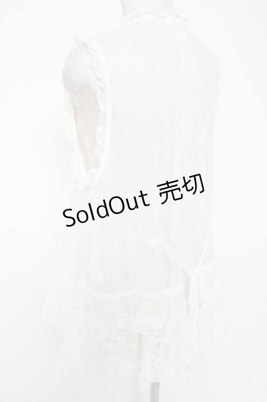 画像4: PINK HOUSE / ドットチュールレースベスト F 白 Y-25-12-20-007-LO-BL-SZ-ZY (4)