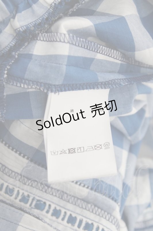 画像9: PINK HOUSE / ギンガムチェックロングワンピース F 青 Y-25-12-20-066-LO-OP-SZ-ZY (9)