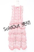 PINK HOUSE / ギンガムチェックロングワンピース  赤ｘ白 Y-25-12-20-067-LO-OP-SZ-ZY