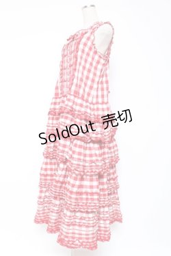 画像2: PINK HOUSE / ギンガムチェックロングワンピース  赤ｘ白 Y-25-12-20-067-LO-OP-SZ-ZY