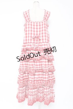 画像3: PINK HOUSE / ギンガムチェックロングワンピース  赤ｘ白 Y-25-12-20-067-LO-OP-SZ-ZY