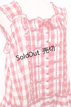 画像5: PINK HOUSE / ギンガムチェックロングワンピース  赤ｘ白 Y-25-12-20-067-LO-OP-SZ-ZY