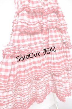 画像7: PINK HOUSE / ギンガムチェックロングワンピース  赤ｘ白 Y-25-12-20-067-LO-OP-SZ-ZY