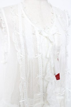 画像5: PINK HOUSE / ドットチュールレースベスト F 白 Y-25-12-20-007-LO-BL-SZ-ZY