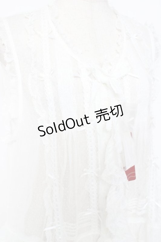 画像5: PINK HOUSE / ドットチュールレースベスト F 白 Y-25-12-20-007-LO-BL-SZ-ZY (5)