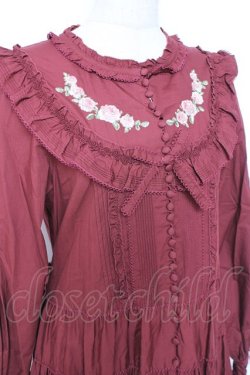 画像5: PINK HOUSE / 小花刺繍入りフリルワンピース F ボルドー Y-25-12-20-071-LO-OP-SZ-ZY