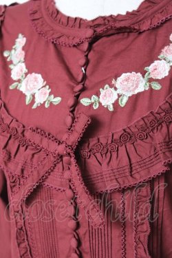 画像6: PINK HOUSE / 小花刺繍入りフリルワンピース F ボルドー Y-25-12-20-071-LO-OP-SZ-ZY
