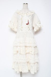 PINK HOUSE / ポルカドットチュール使いワンピース F 白 Y-25-12-20-073-LO-OP-SZ-ZY