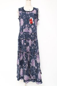PINK HOUSE / ラベンダープリントノースリーブワンピース F 紺 Y-25-12-20-075-LO-OP-AS-ZY