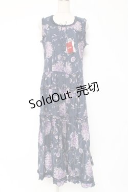 画像1: PINK HOUSE / ラベンダープリントノースリーブワンピース F 紺 Y-25-12-20-075-LO-OP-AS-ZY