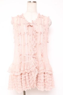 画像1: PINK HOUSE / ドットチュールレースベスト F ピンク Y-25-12-20-009-LO-BL-SZ-ZY