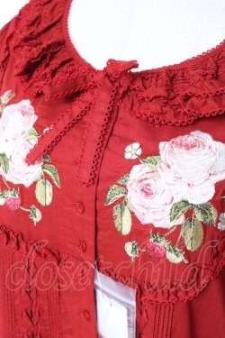 画像6: PINK HOUSE / Berry Rose刺繍入りパッチワーク風ワンピース F 赤 Y-25-12-20-080-LO-OP-AS-ZS