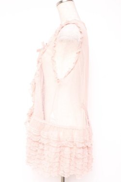 画像2: PINK HOUSE / ドットチュールレースベスト F ピンク Y-25-12-20-009-LO-BL-SZ-ZY