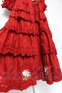 画像8: PINK HOUSE / Berry Rose刺繍入りパッチワーク風ワンピース F 赤 Y-25-12-20-080-LO-OP-AS-ZS