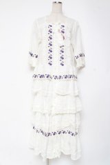 PINK HOUSE / バイオレットレース使いワンピース F 白 Y-25-12-20-086-LO-OP-SZ-ZY