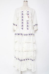 PINK HOUSE / バイオレットレース使いワンピース F 白 Y-25-12-20-086-LO-OP-SZ-ZY