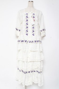 画像1: PINK HOUSE / バイオレットレース使いワンピース F 白 Y-25-12-20-086-LO-OP-SZ-ZY