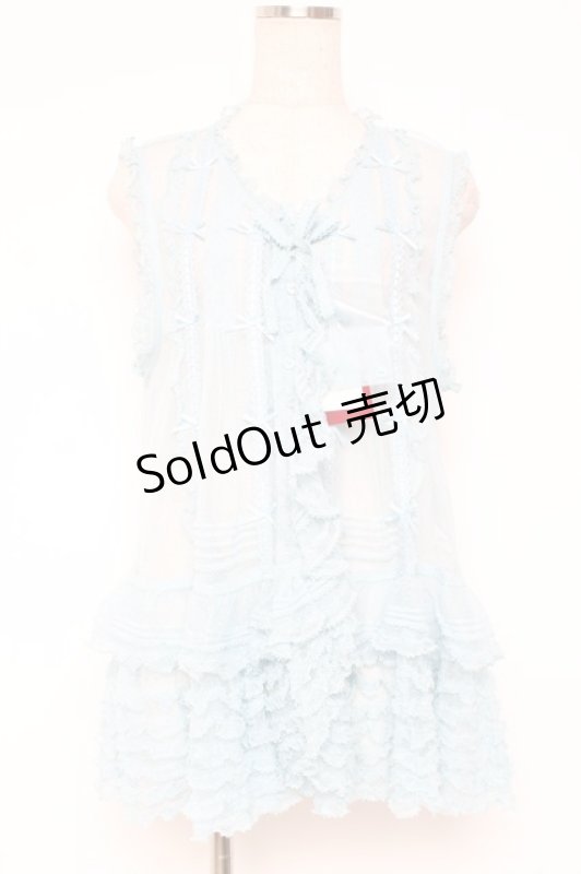 画像1: PINK HOUSE / ドットチュールレースベスト F サックス Y-25-12-20-010-LO-BL-SZ-ZY (1)