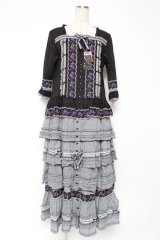 PINK HOUSE / バイオレットレース使いワンピース F 黒 Y-25-12-20-087-LO-OP-SZ-ZY