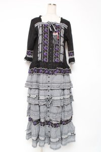 PINK HOUSE / バイオレットレース使いワンピース F 黒 Y-25-12-20-087-LO-OP-SZ-ZY