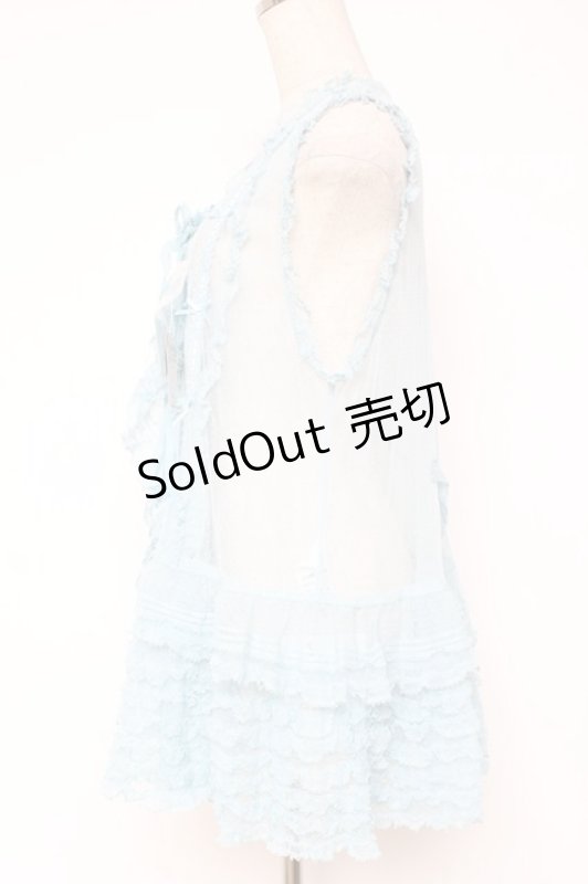 画像2: PINK HOUSE / ドットチュールレースベスト F サックス Y-25-12-20-010-LO-BL-SZ-ZY (2)