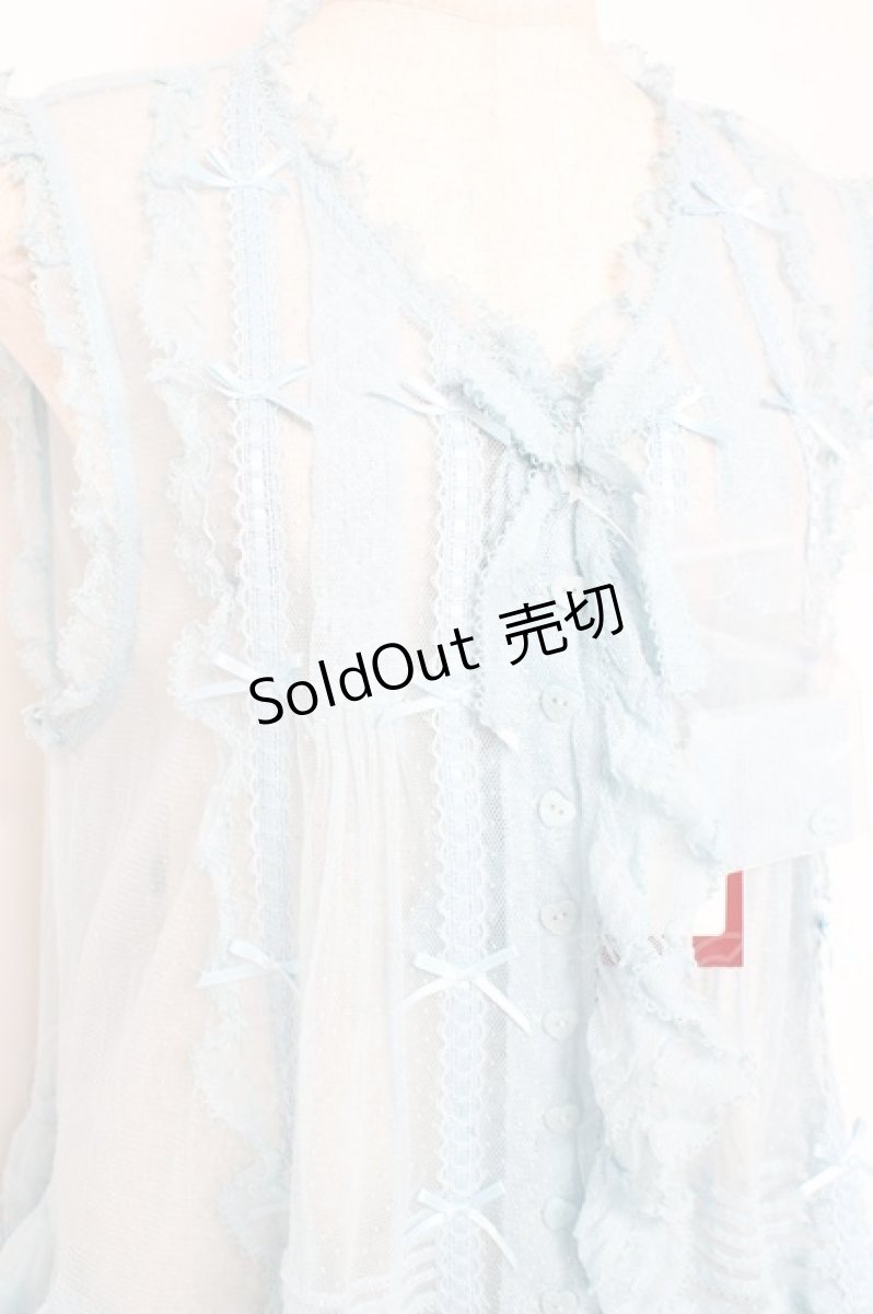画像5: PINK HOUSE / ドットチュールレースベスト F サックス Y-25-12-20-010-LO-BL-SZ-ZY (5)