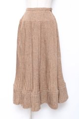 PINK HOUSE / ツイード柄アコーディオンプリーツスカート  ベージュ Y-25-12-20-093-LO-SK-SZ-ZY