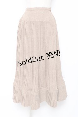 画像1: PINK HOUSE / ツイード柄アコーディオンプリーツスカート  ベージュ Y-25-12-20-093-LO-SK-SZ-ZY