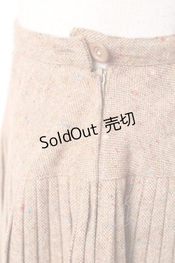 画像4: PINK HOUSE / ツイード柄アコーディオンプリーツスカート  ベージュ Y-25-12-20-093-LO-SK-SZ-ZY