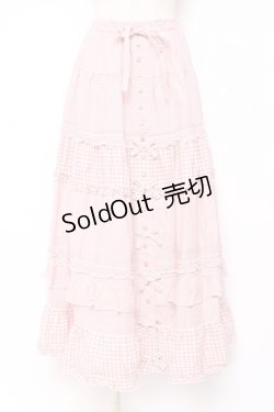 画像1: PINK HOUSE / ギンガムチェックスカート  ピンク Y-25-12-20-094-LO-SK-SZ-ZY