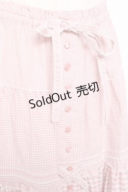 画像5: PINK HOUSE / ギンガムチェックスカート  ピンク Y-25-12-20-094-LO-SK-SZ-ZY