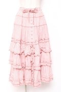 PINK HOUSE / ギンガムチェックパッチワークフリルスカート F ピンク Y-25-12-20-095-LO-SK-SZ-ZY