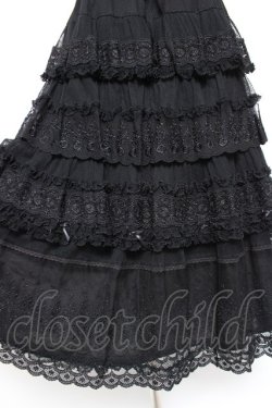 画像5: PINK HOUSE / ドットチュール×オリジナルローズチュールレーススカート F 黒 Y-25-12-20-097-LO-SK-SZ-ZY