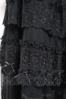 画像7: PINK HOUSE / ドットチュール×オリジナルローズチュールレーススカート F 黒 Y-25-12-20-097-LO-SK-SZ-ZY