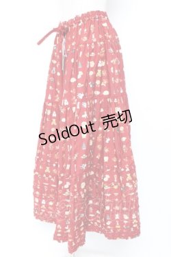 画像2: PINK HOUSE / Pink House Favoritesプリントスカート F 赤 Y-25-12-20-099-LO-SK-SZ-ZY