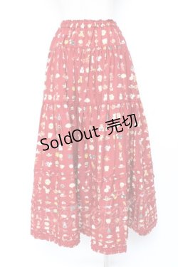 画像3: PINK HOUSE / Pink House Favoritesプリントスカート F 赤 Y-25-12-20-099-LO-SK-SZ-ZY