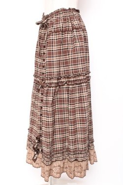 画像2: PINK HOUSE / オリジナルクマレースチェックスカート F ブラウン Y-25-12-20-100-LO-SK-SZ-ZY