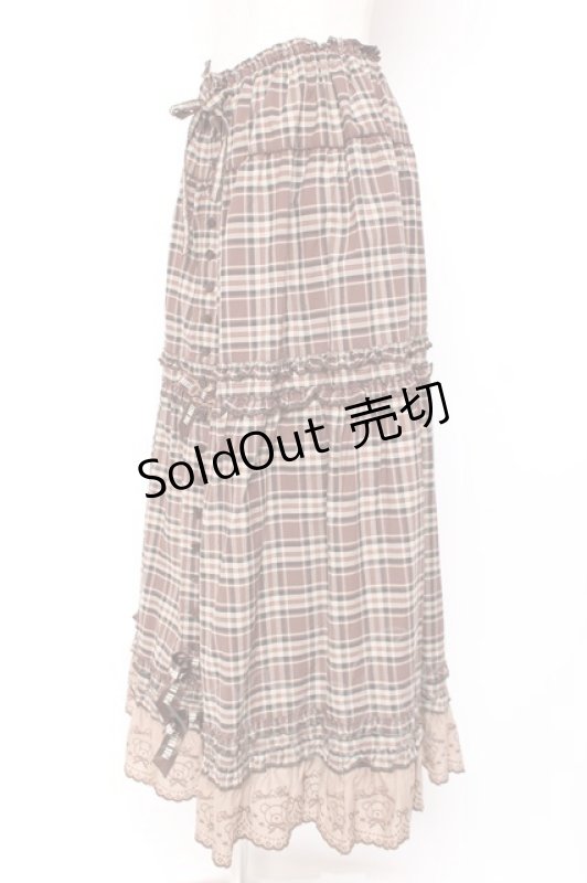 画像2: PINK HOUSE / オリジナルクマレースチェックスカート F ブラウン Y-25-12-20-100-LO-SK-SZ-ZS (2)