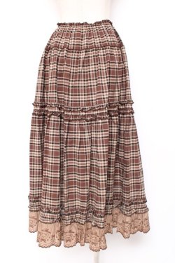 画像3: PINK HOUSE / オリジナルクマレースチェックスカート F ブラウン Y-25-12-20-100-LO-SK-SZ-ZY