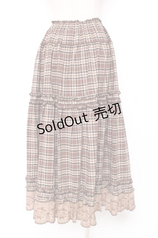 画像3: PINK HOUSE / オリジナルクマレースチェックスカート F ブラウン Y-25-12-20-100-LO-SK-SZ-ZS (3)