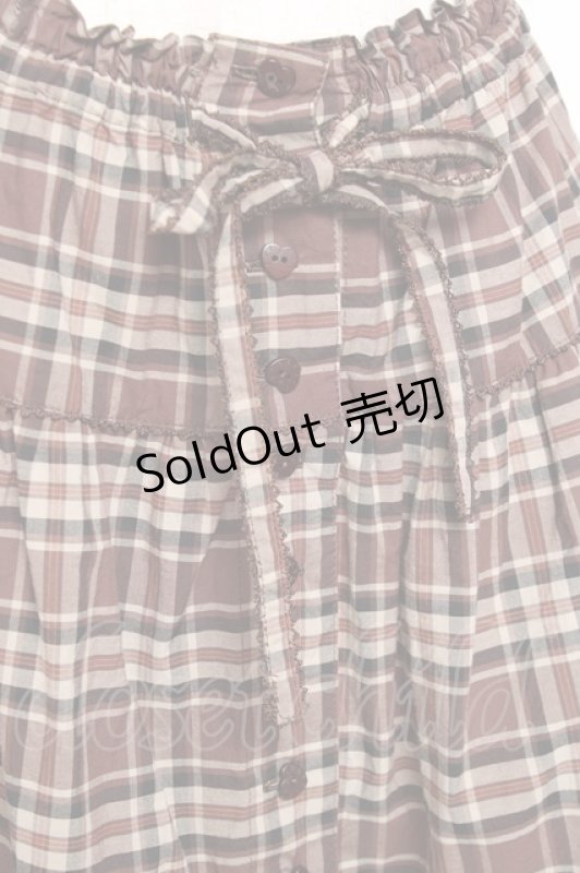 画像4: PINK HOUSE / オリジナルクマレースチェックスカート F ブラウン Y-25-12-20-100-LO-SK-SZ-ZS (4)