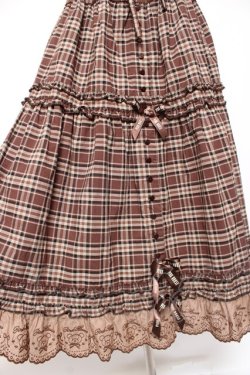 画像5: PINK HOUSE / オリジナルクマレースチェックスカート F ブラウン Y-25-12-20-100-LO-SK-SZ-ZY