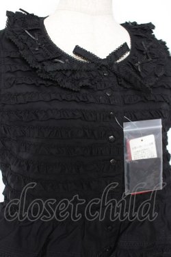 画像4: PINK HOUSE / フリル使いノースリーブブラウス F 黒 Y-25-12-20-011-LO-BL-SZ-ZY