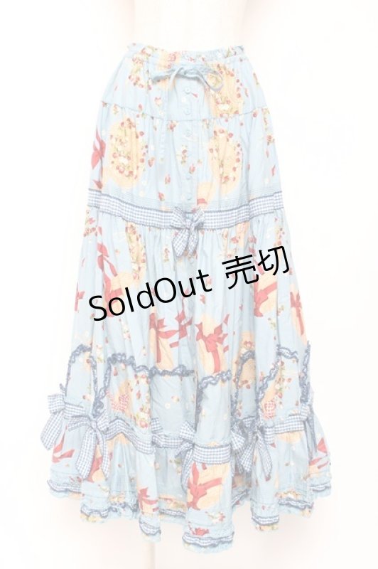 画像1: PINK HOUSE / Straw-berry Hatプリントパッチワークスカート F 白 Y-25-12-20-101-LO-SK-AS-ZY (1)