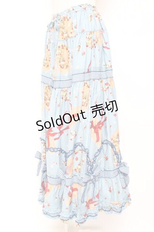 画像2: PINK HOUSE / Straw-berry Hatプリントパッチワークスカート F 白 Y-25-12-20-101-LO-SK-AS-ZY (2)