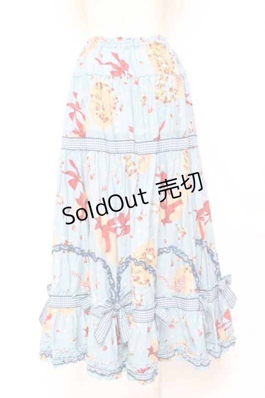 画像3: PINK HOUSE / Straw-berry Hatプリントパッチワークスカート F 白 Y-25-12-20-101-LO-SK-AS-ZY (3)